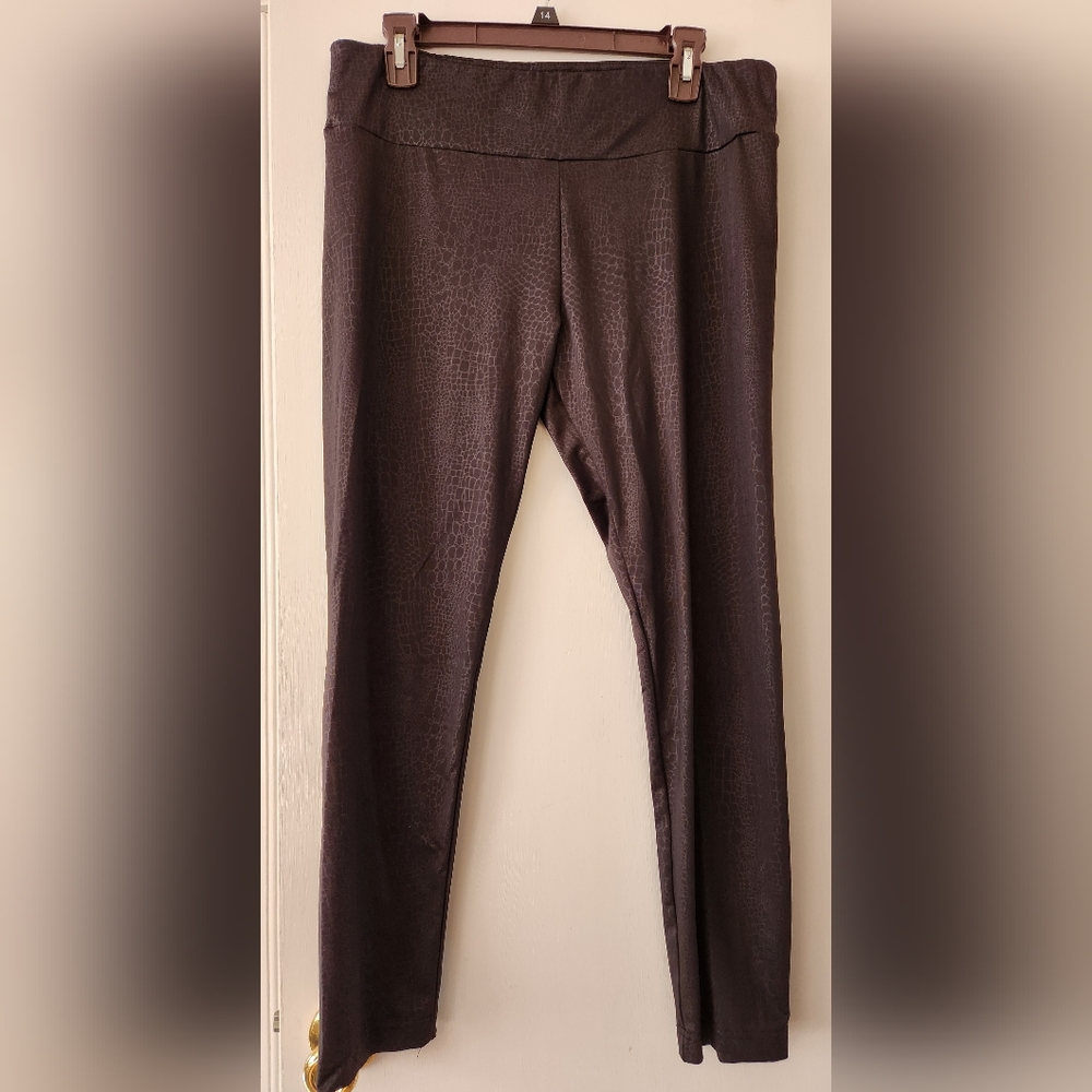 2X black snake print leggings